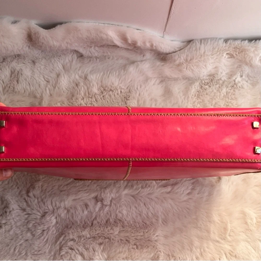 Bright Pink Vegan Leather Handbag with Top Handle